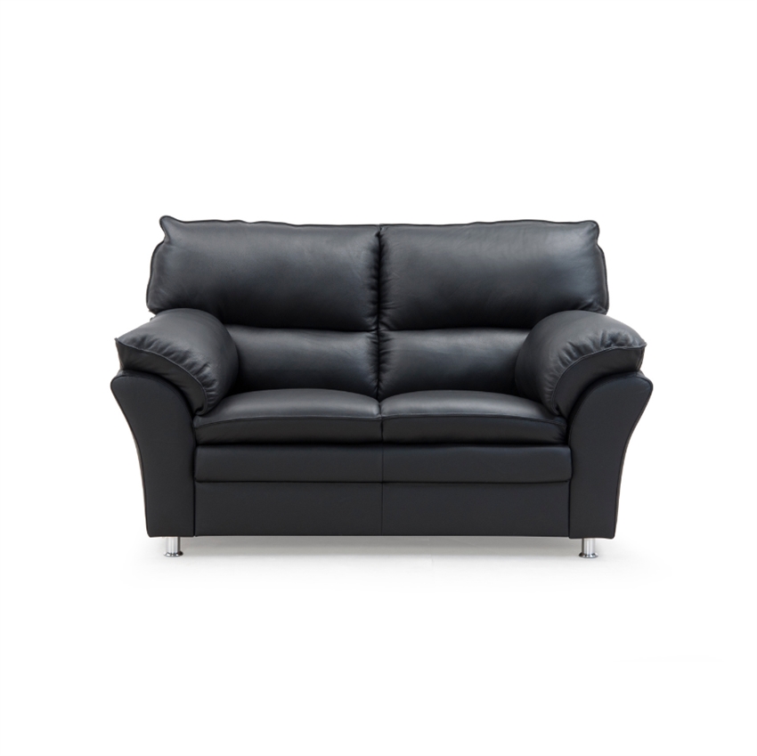 Sort Palma Personers Semi Spalt Læder Stålben Hjort Knudsen Sofa