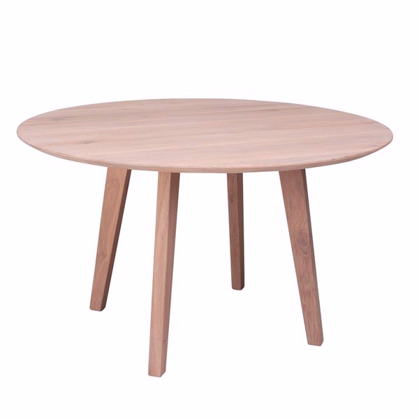 Hvid Rundt Plankebord Olie Rødovre 128cm Wood By Nordic Spisebord