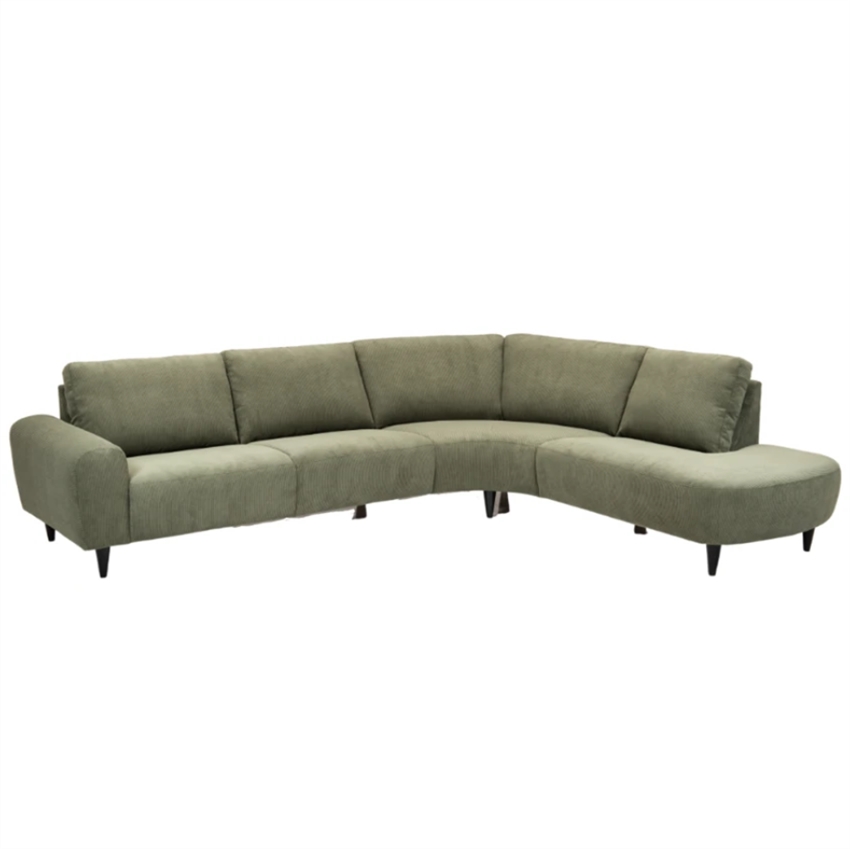 Grøn Højrevendt Open End Hals Mørke Stof Nordic Design Sofa
