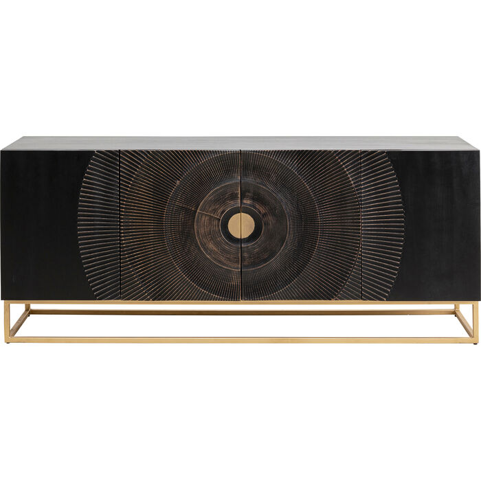 Guld Madeira Låger Hylde Mdf Gyldent Stål 177x45 Kare Design Skænk - 4025621865643