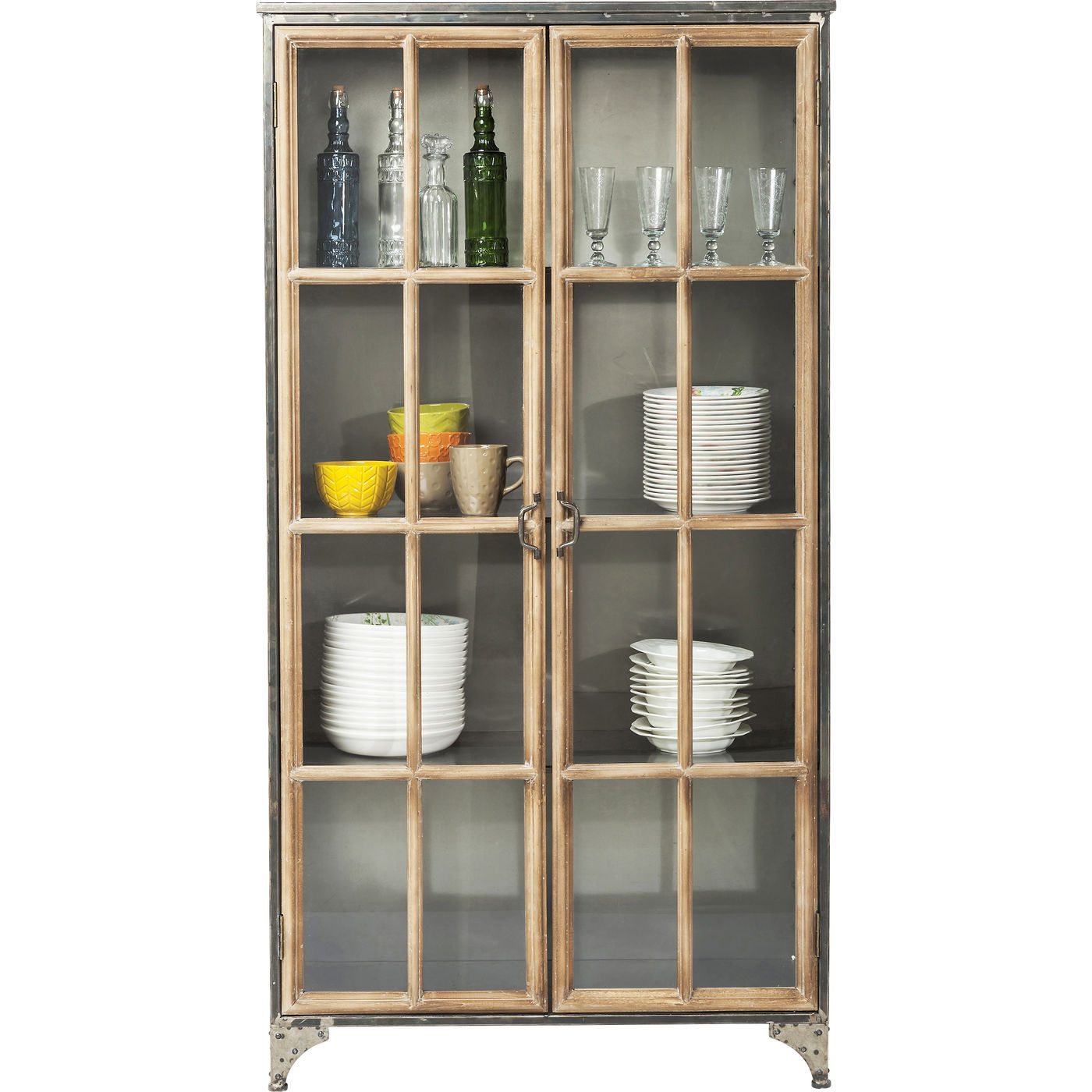 Stål Kontor Klart Glas Natur Gran Låger Kare Design Vitrineskab - 4025621810476