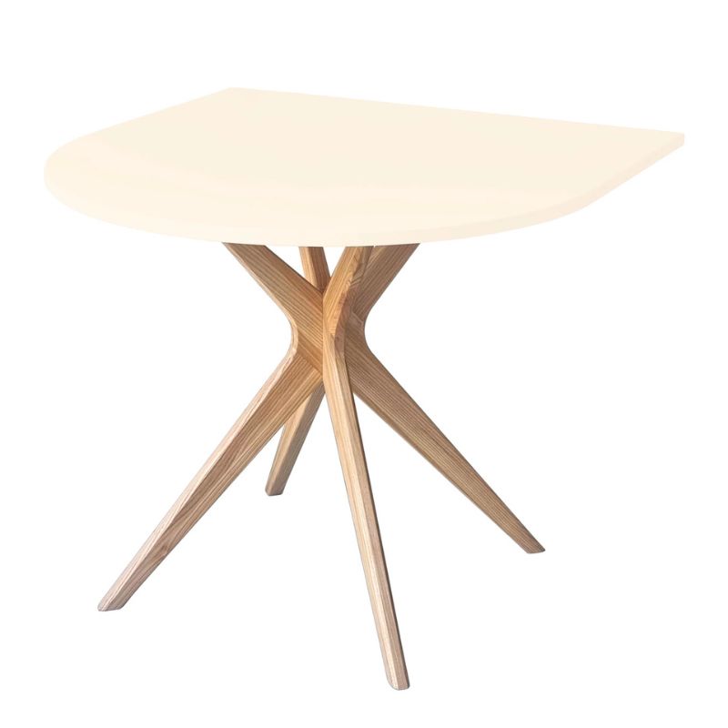 Hvid Halvrundt Asketræ Mdf 90x90x73 Flere Varianter Kalk Andre Mærker Spisebord
