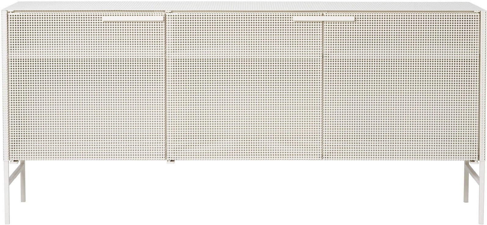 Beige Grid Pulverlakeret Stål 160x36x72 Kristina Dam Skænk - 5710688977550