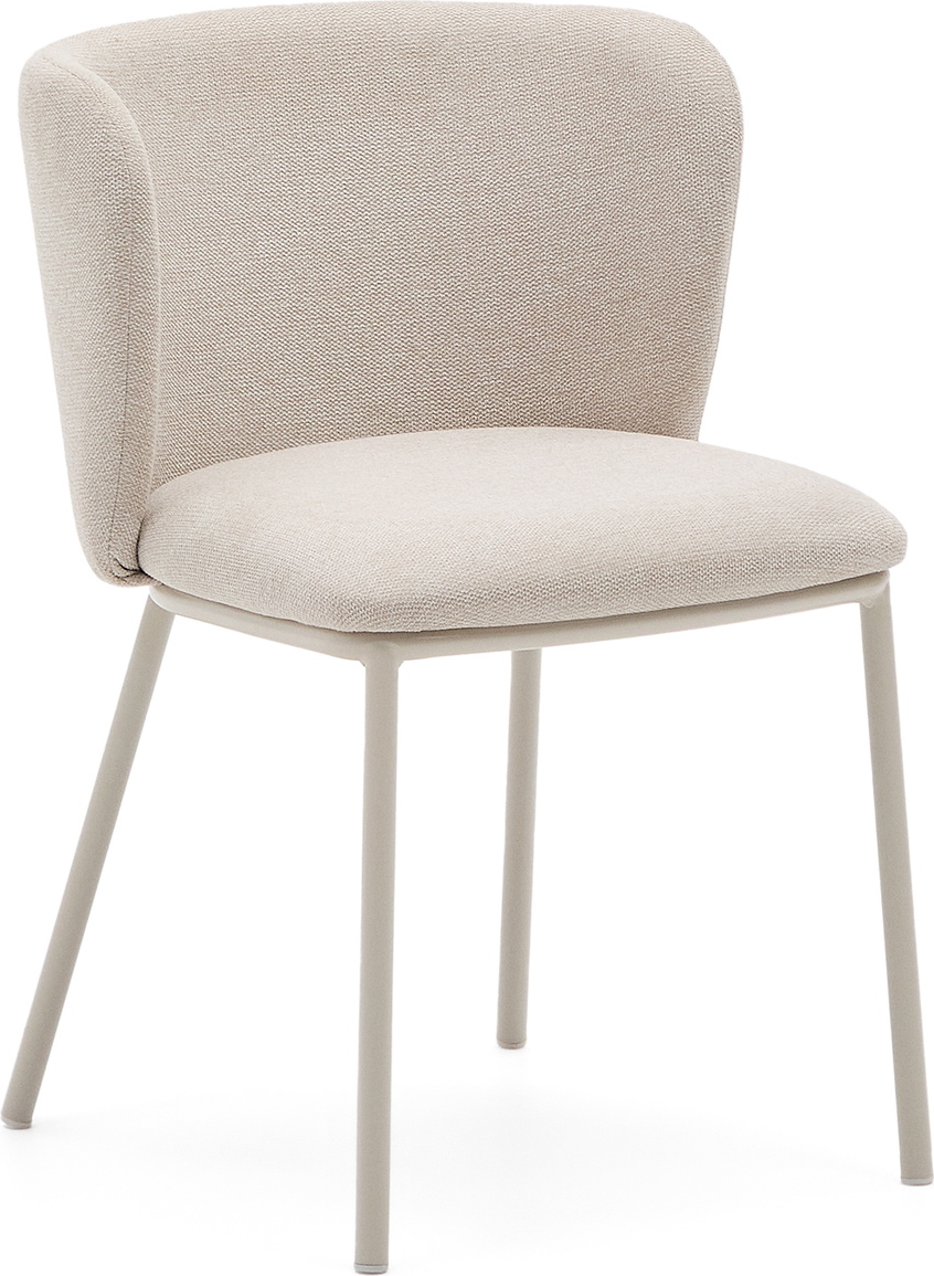 Beige Ciselia Polstret Chenille Med Stålben Kave Home Spisestol - 8433840916972