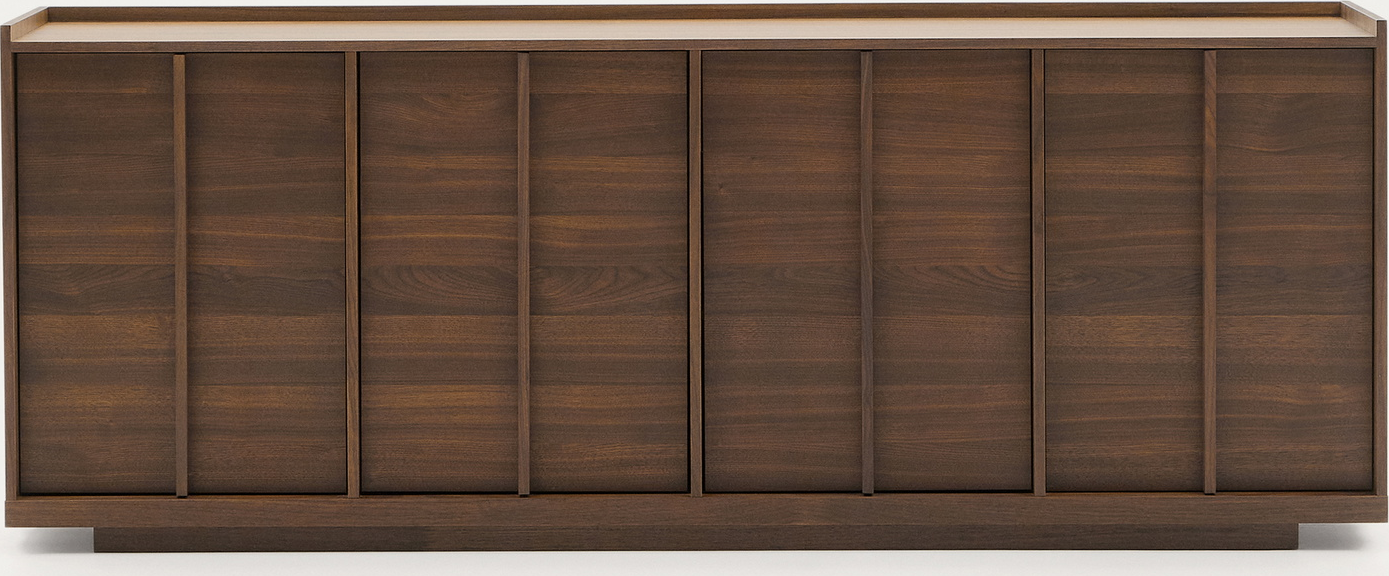 Mørkebrun Onix Mørk Valnødfiner Mdf 200x80x45 Med Soft Close Rustikt Sideboard Med Justerbare Hylder Fsc Certificering Kave Home Skænk - 8433840969169