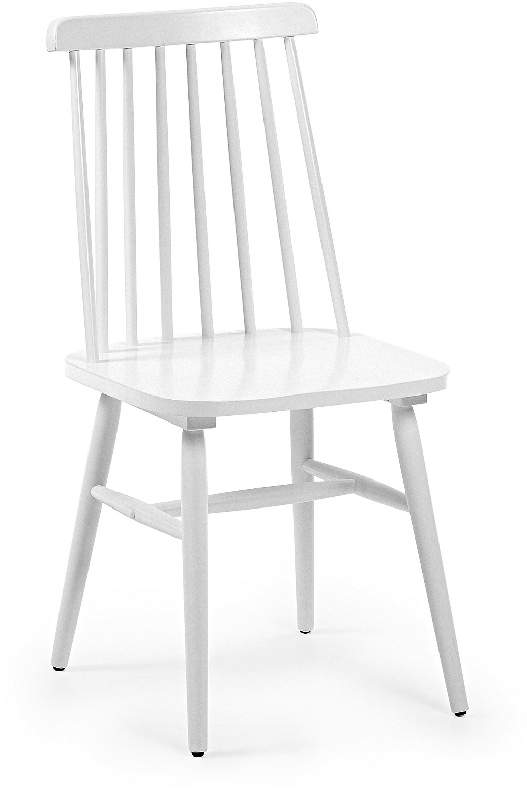 Hvid Spisebordsstol Tressia Massiv Gummitræ Med Kurvet Ryglæn Tidløst Kolonial Vintage Nordisk Design Kave Home Spisestol - 8433840372860