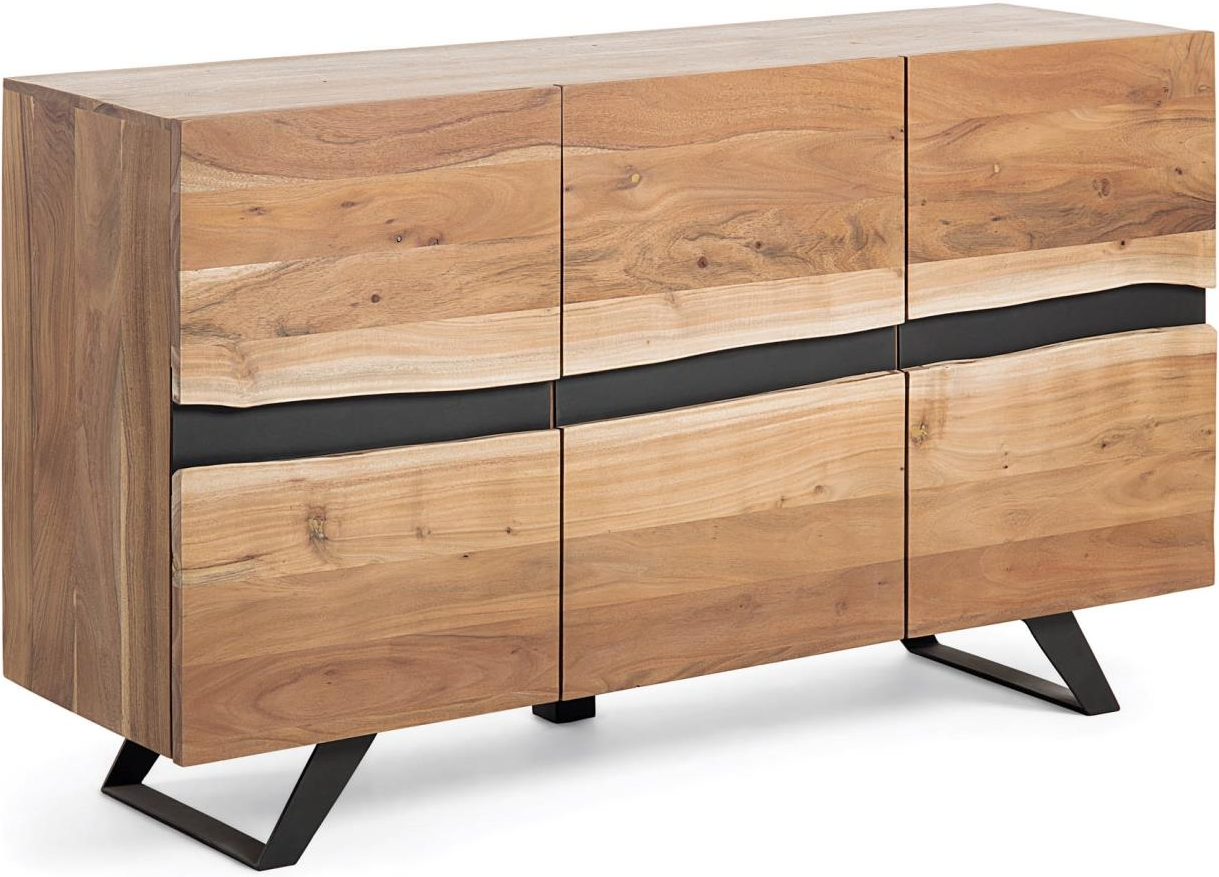 Sort Uxia Massivt Akacietræ Metal Rustik Industriel Sideboard 14843 Kave Home Skænk - 8433840442518