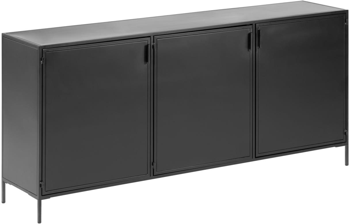 Sort Sideboard Shantay Stål 160x35x72 Industrielt Nordisk Design Kave Home Skænk - 8433840570648