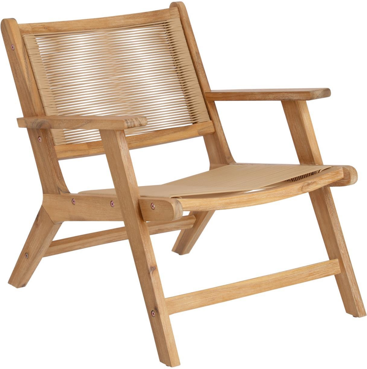 Natur Udendørs Geralda Olieret Akacietræ Med Flettet Rattan H74xb65xl80 Have Kave Home Lænestol - 8433840634395