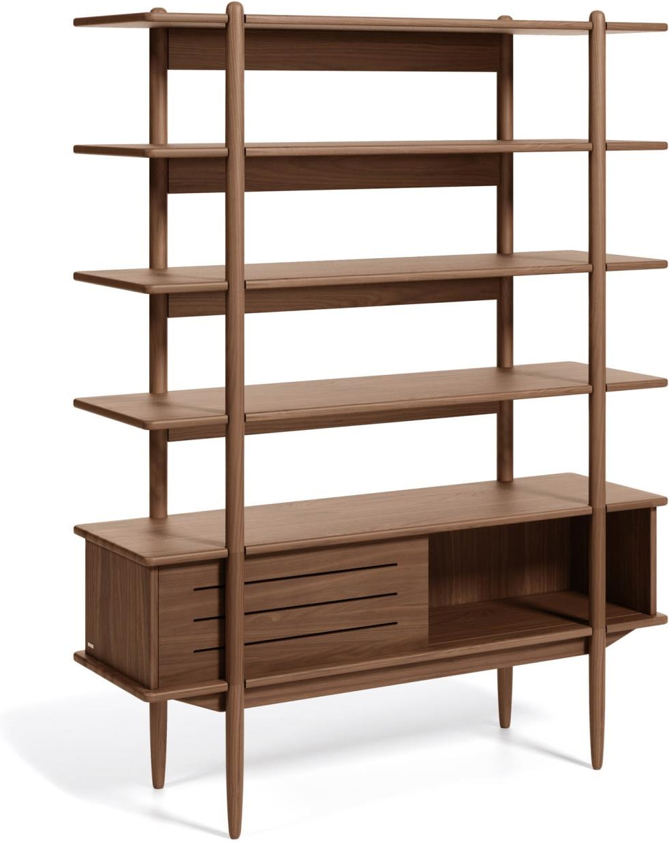 Natur Carolin H169b41l130 Valnøddetræ Hylder Skydedør Nul Emission Lim Vintage Look Kave Home Reol - 8433840676098
