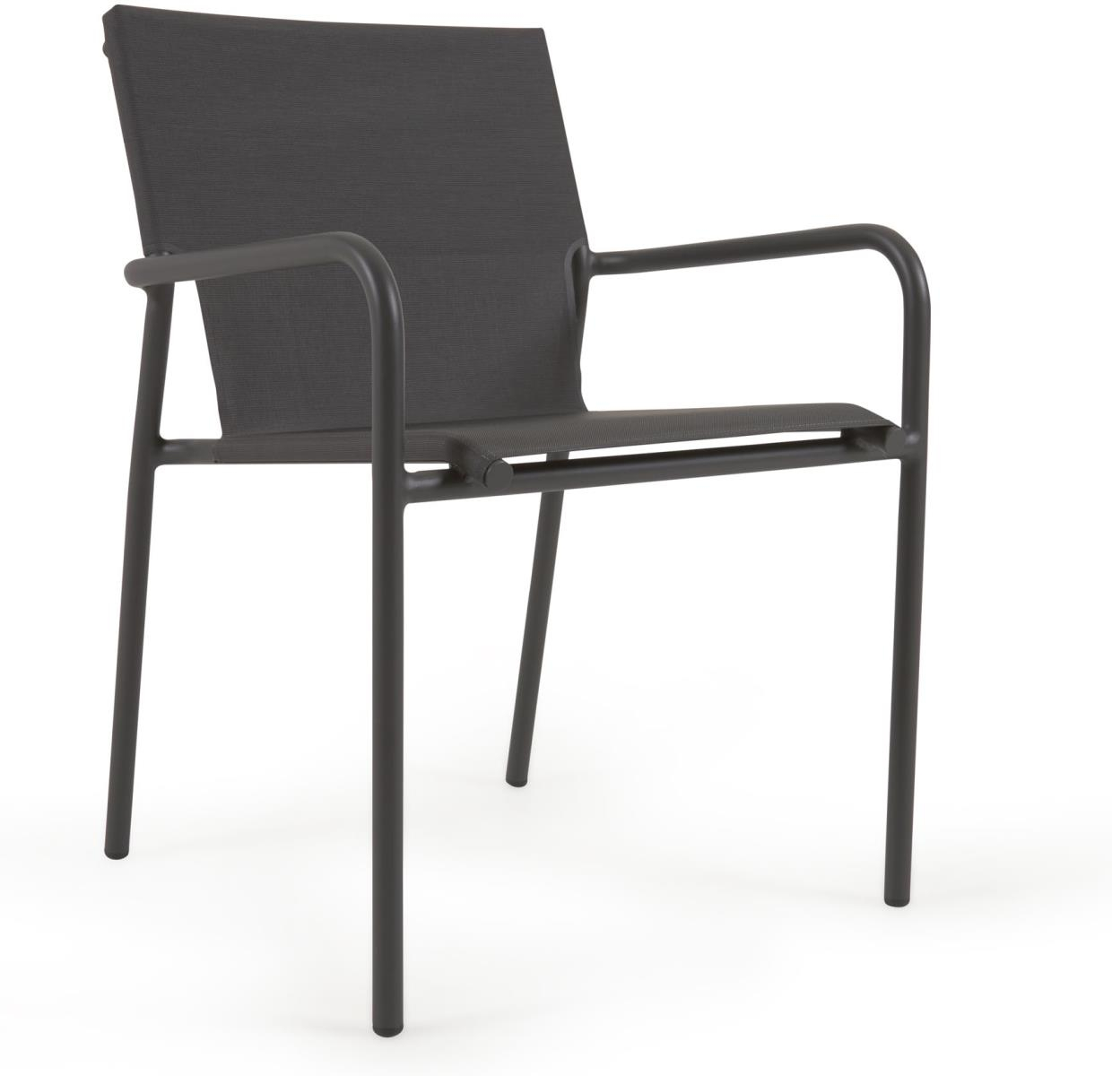 Sort Udendørs Zaltana Aluminium & Textilene Stabelbar Kave Home Spisestol - 8433840719382