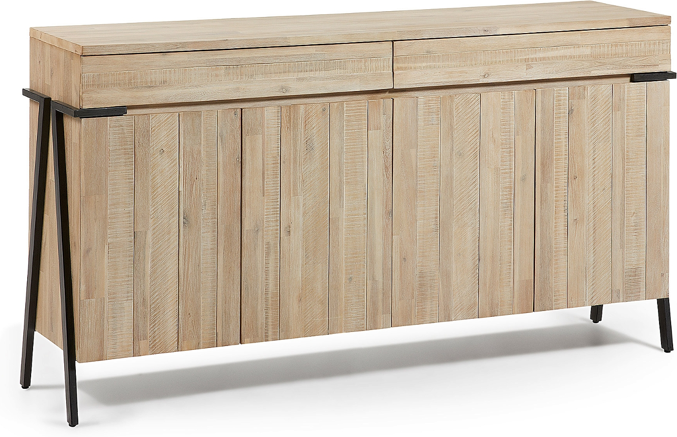 Sort Sideboard Thinh Massivt Akacietræ Natur 184x45x98 Kave Home Skænk - 8433840308807