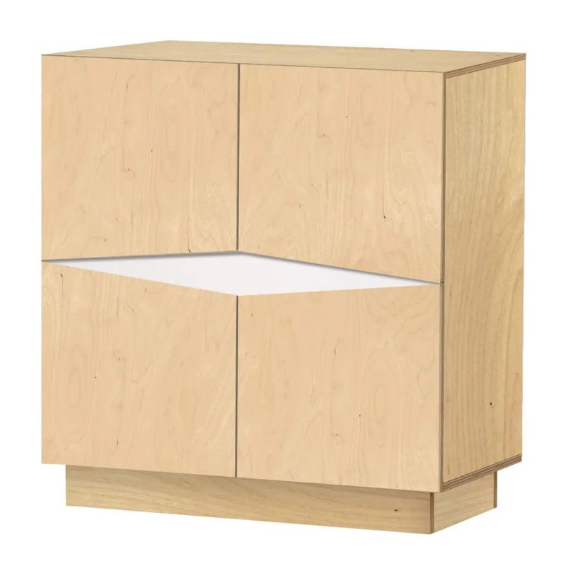 Hvid Loxi Minimalistisk Stilren Fire Størrelser Lys Birk Med E Detaljer 73x38x80 Radis Skænk
