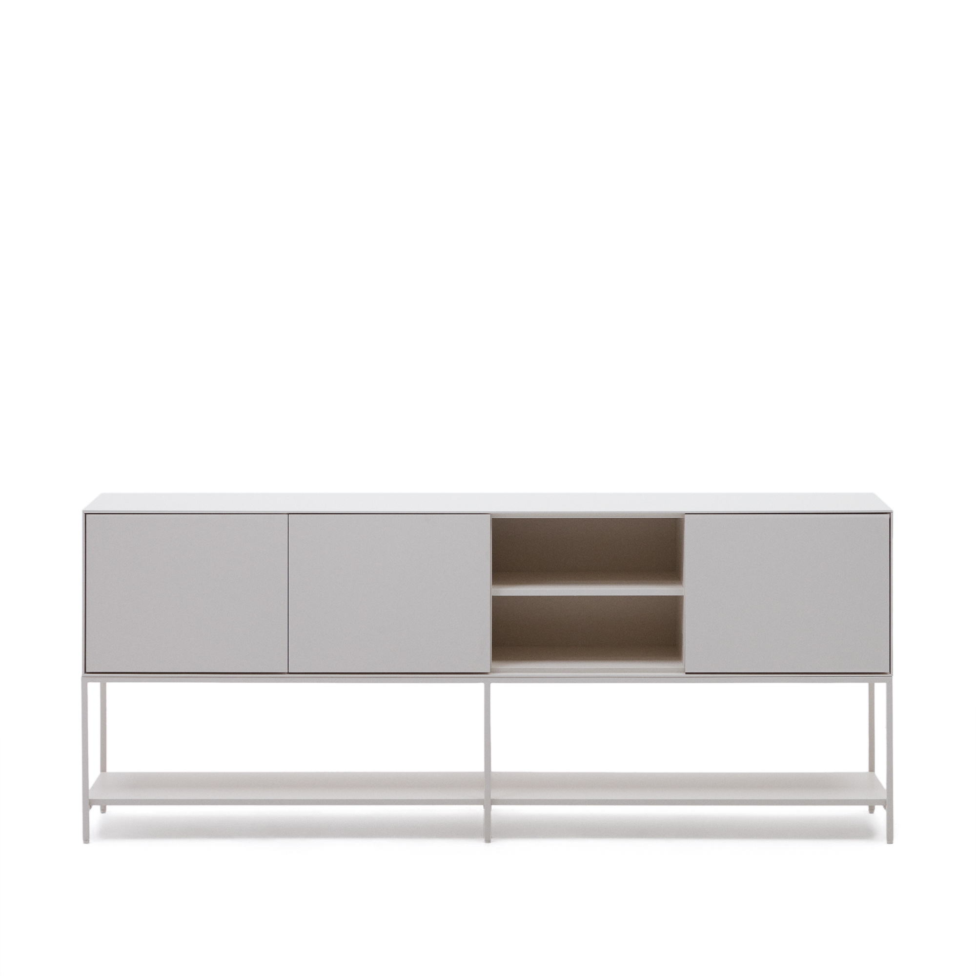 Hvid Vedrana Låger Hylder Mdf Stål Kave Home Skænk - 8433840878416