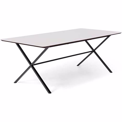 Hvid Meza Hammel Rounded 210 100 Laminat Sort Krydsstel Meza By Hammel Spisebord
