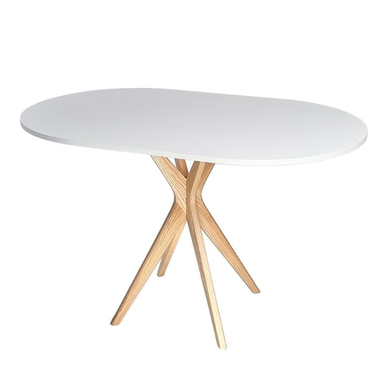 Hvid Ovalt Massiv Asketræ Mdf 100x75x73 Flere Varianter Andre Mærker Spisebord