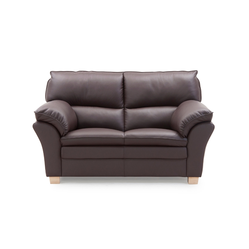 Palma Personers Mørkebrun Semi Spalt Læder Ubehandlet Bøg Hjort Knudsen Sofa