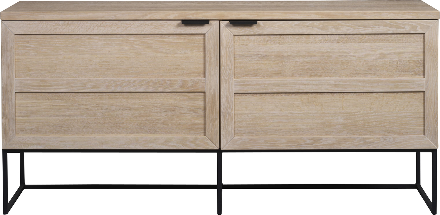 Hvid Everett Fsc Certificeret Kalket Egetræ & Sort Metal Soft Close H75b160d41 Rowico Skænk - 7340126536070
