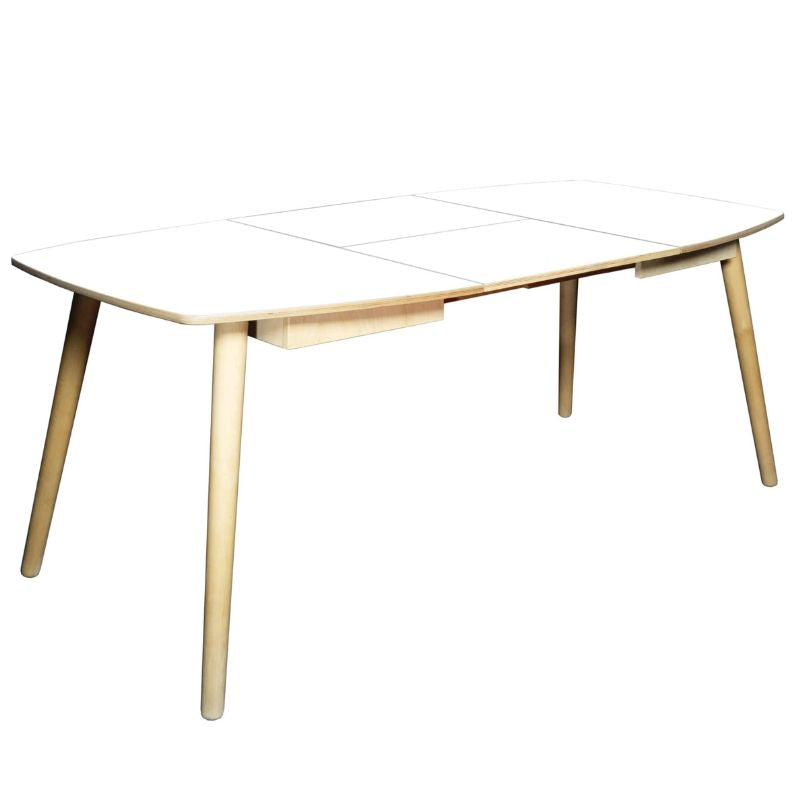 Hvid Nam Nam Med Tillægsplader Tre Størrelser 90x120 180x75 Birketræsfiner Radis Spisebord