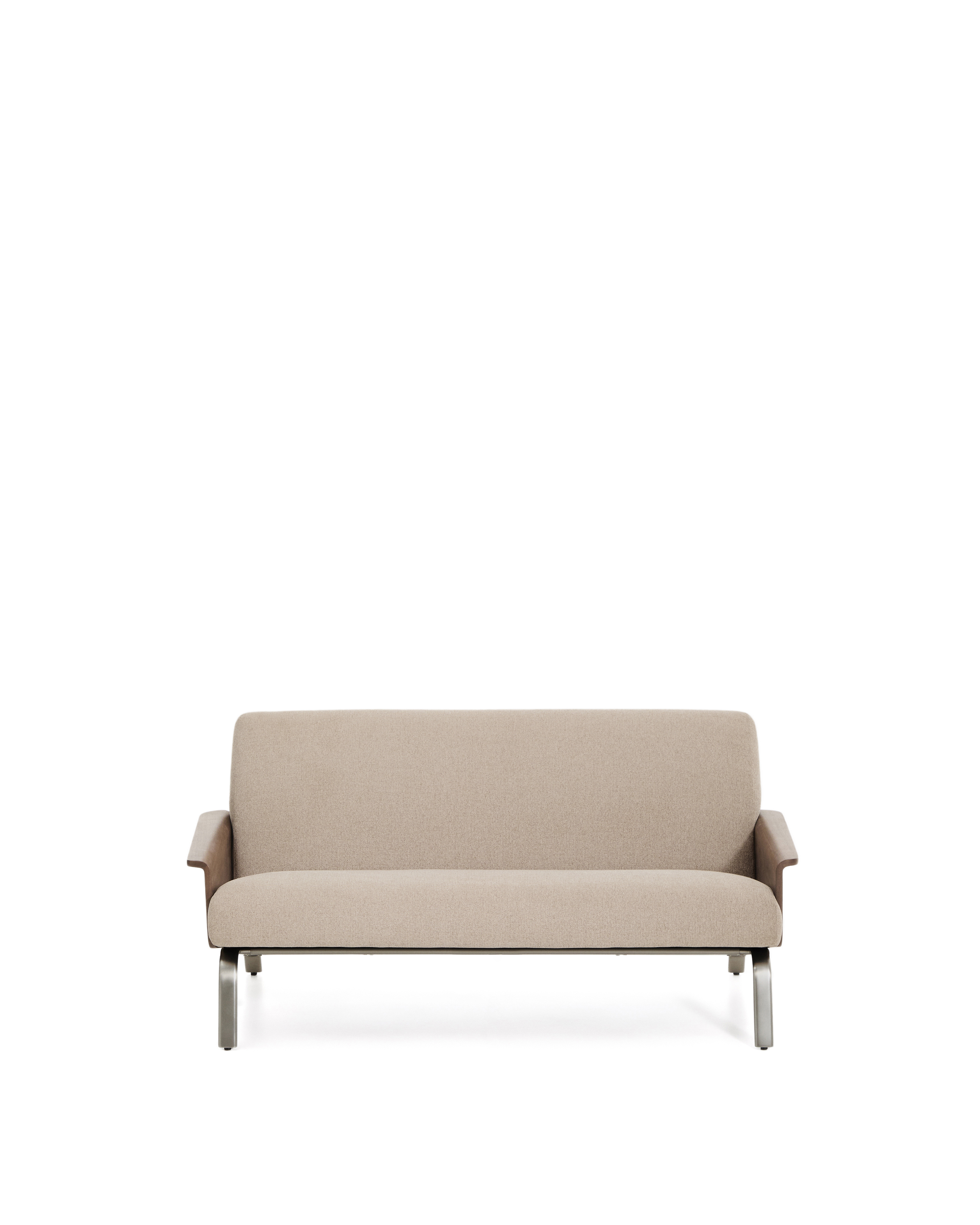 Amsen Sitzer Hellbraunes Chenille Walnusssperrholz Gebrsteter Edelstahl 150 Kave Home Sofa - 8447305073155