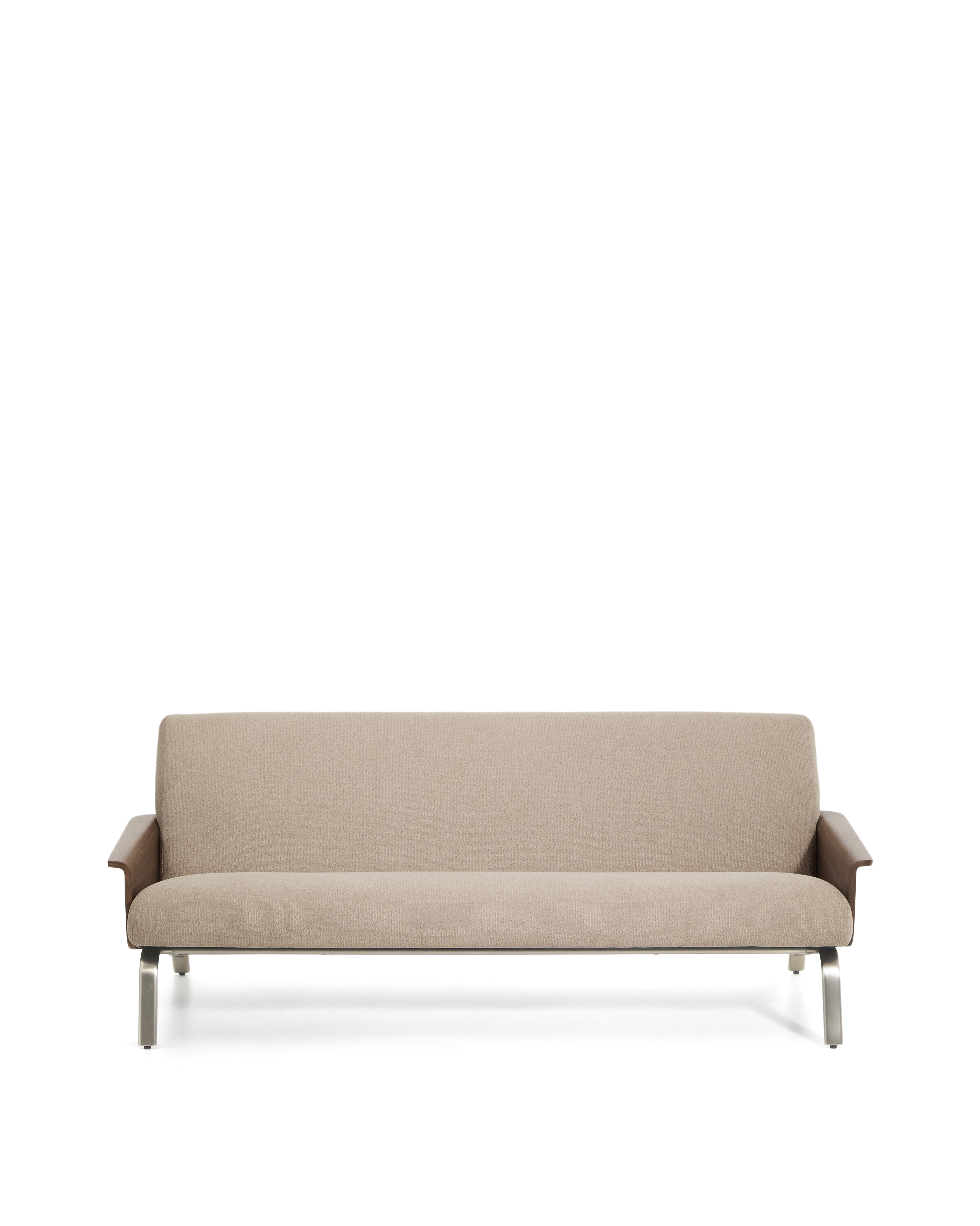 Amsen Sitzer Hellbraunes Chenille Walnusssperrholz Gebrsteter Edelstahl 190 Kave Home Sofa - 8447305073162