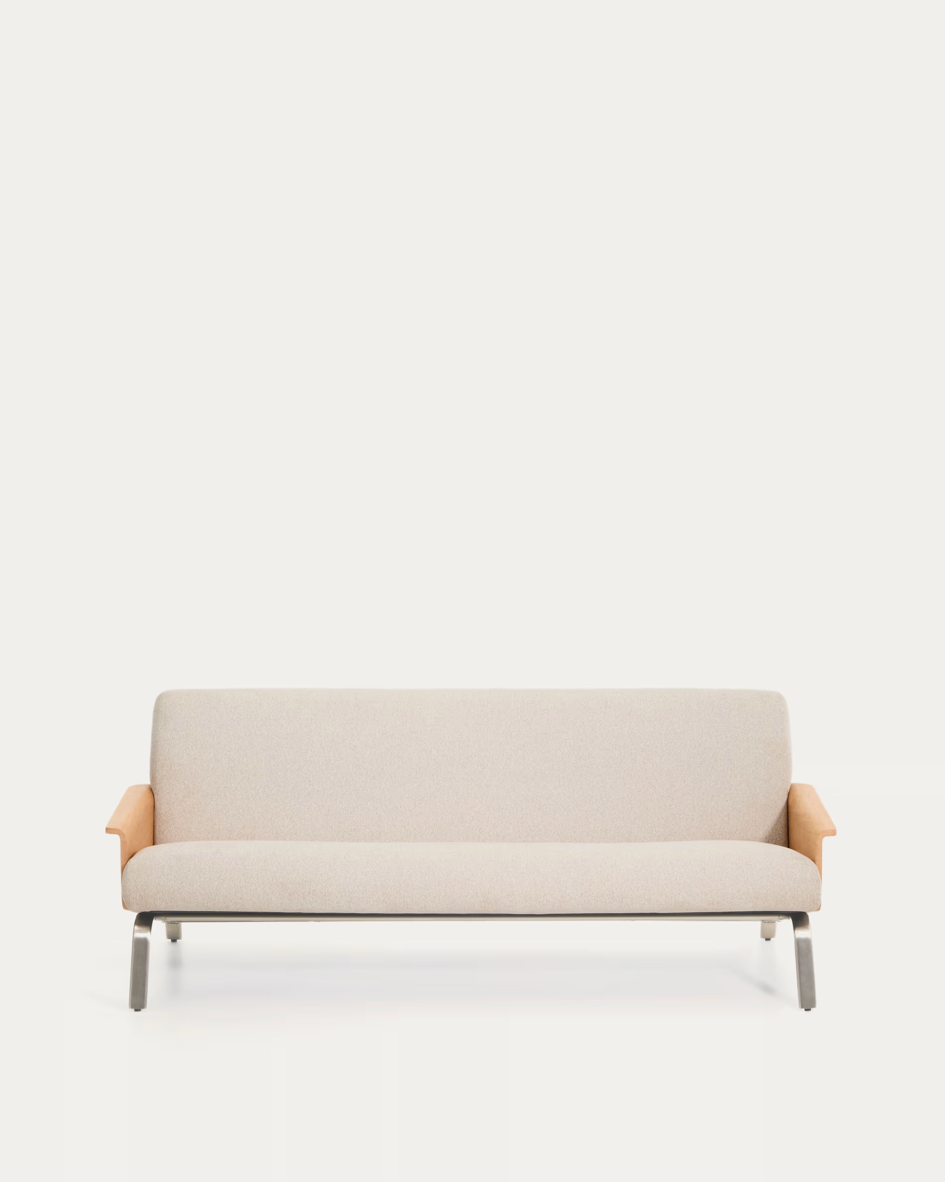 Beige Amsen Sitzer Farbenes Chenille Eichen Sperrholz Gebrsteter Edelstahl 190 Kave Home Sofa - 8447305073179