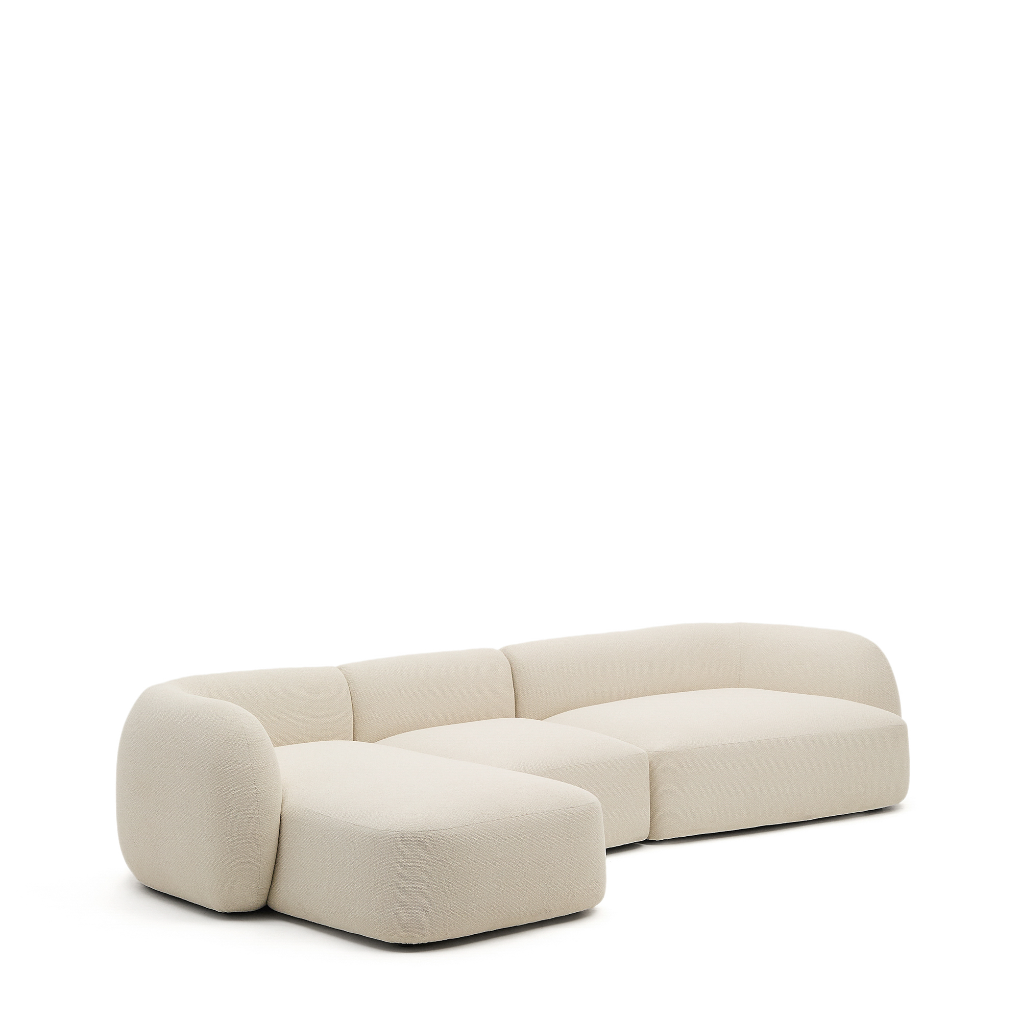 Martina Pers Modul Venstre Chaiselong Ecru Chenille Stof 377cm Kave Home Sofa - 8447305013939