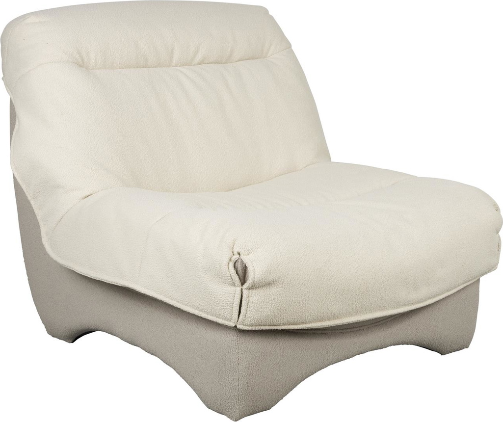 Hvid Loungestol Twister Lysgrå Stof Polstret Studio White Lænestol - 8718548092020