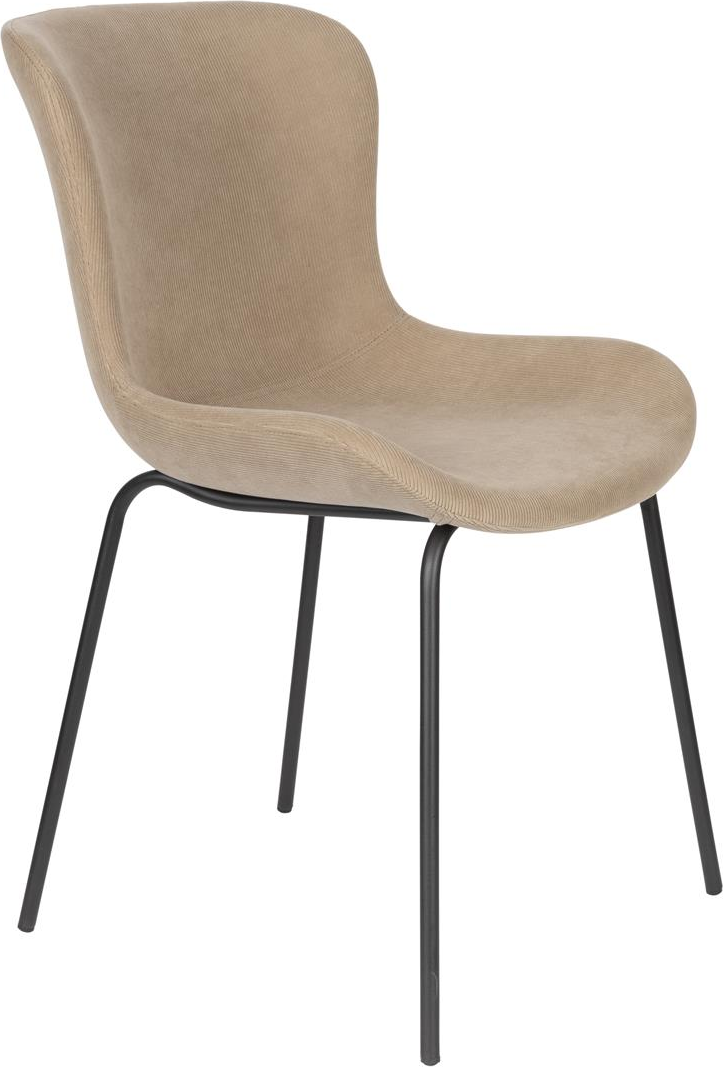Hvid Spisebordsstol Junzo Gråbrun Ribfløjl Med Metalben H81 5b48l56 Studio White Spisestol - 8718548066960