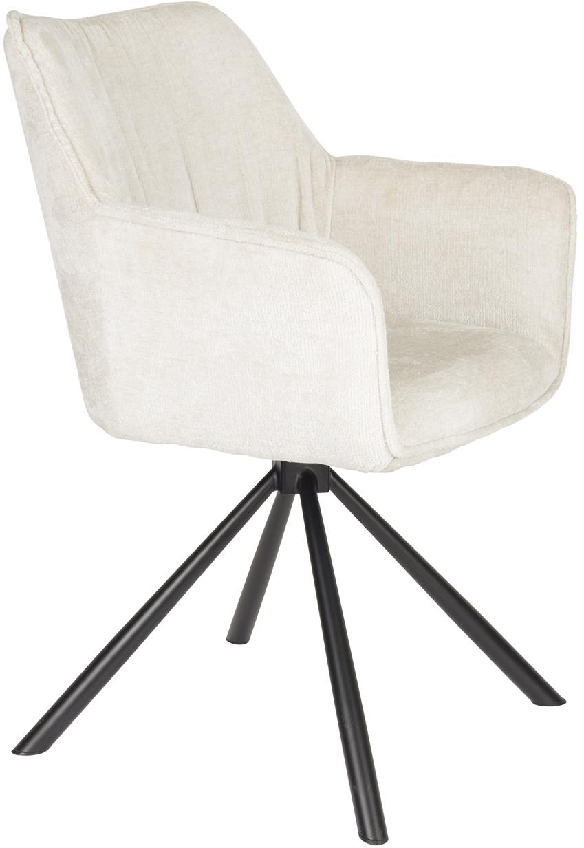 Hvid Spisebordsstol Kodak Offwhite Polyester Med Drejefunktion Studio White Spisestol - 8718548089471