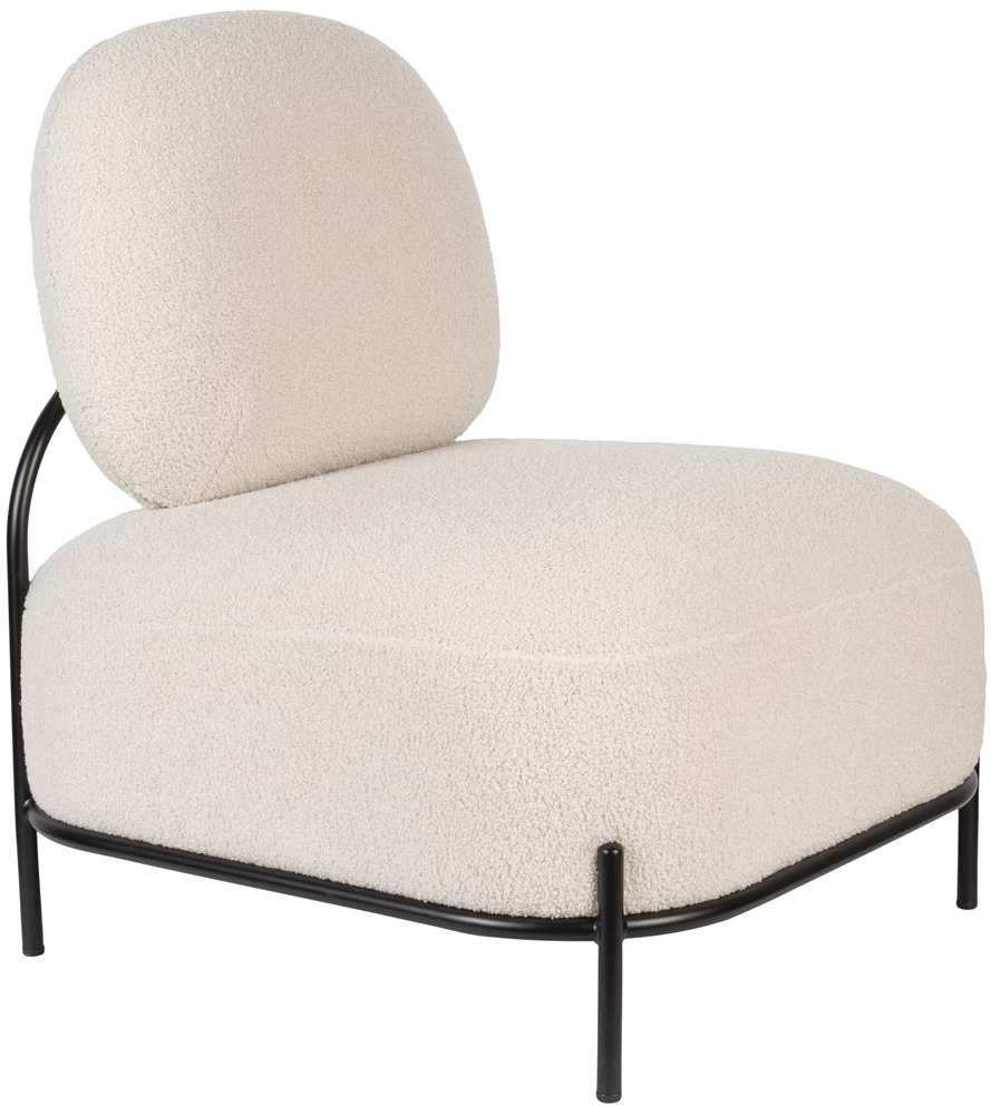 Hvid Loungestol Polly Perlemor Polypropylenplast Polyester H77b66l71 Studio White Lænestol - 8718548065611