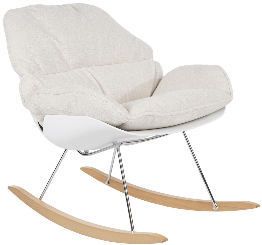 Hvid Loungestol Rocky Perlemor Stof Bøgtræ Jern B76d98h84 Studio White Lænestol - 8718548068674