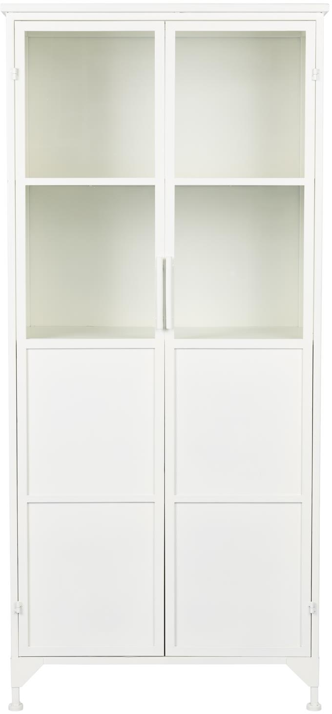 Hvid Miya H150xb35xd68 Offwhite Pulverlakeret Jern Med Glas Massive Døre Studio White Vitrineskab - 8718548068636