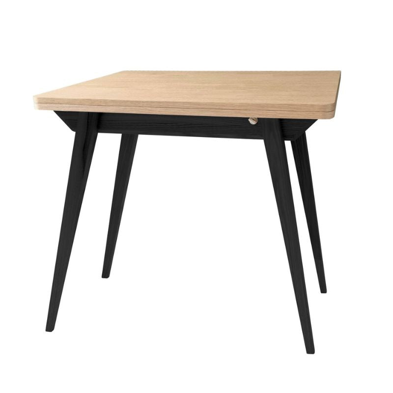Foldbart Lys Ask Med Sorte Ben 130x65x76 Andre Mærker Spisebord