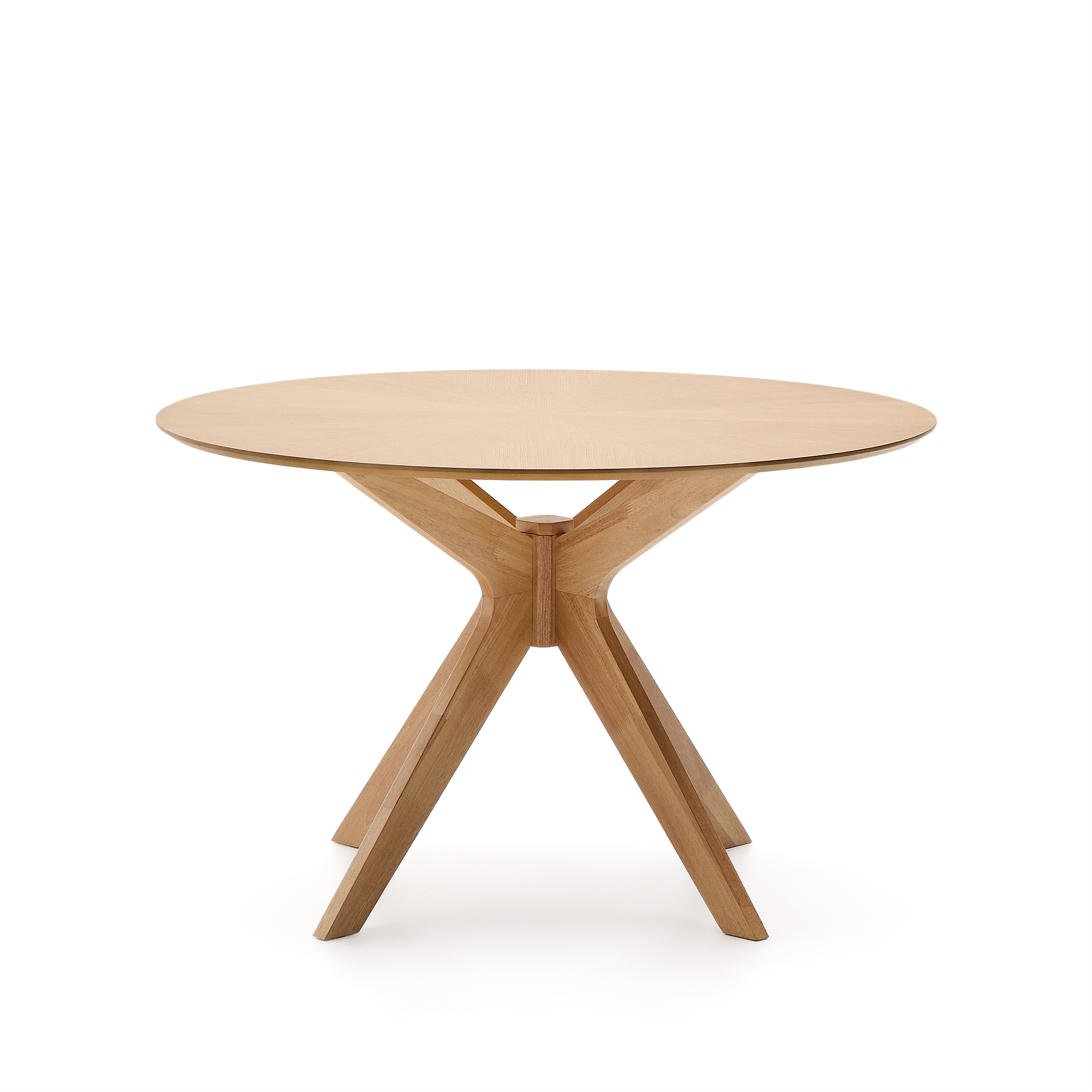 Brun Naanim Rund Natur Egetræsfiner Natur Gummitræ Ø120 Kave Home Spisebord - 8433840962191