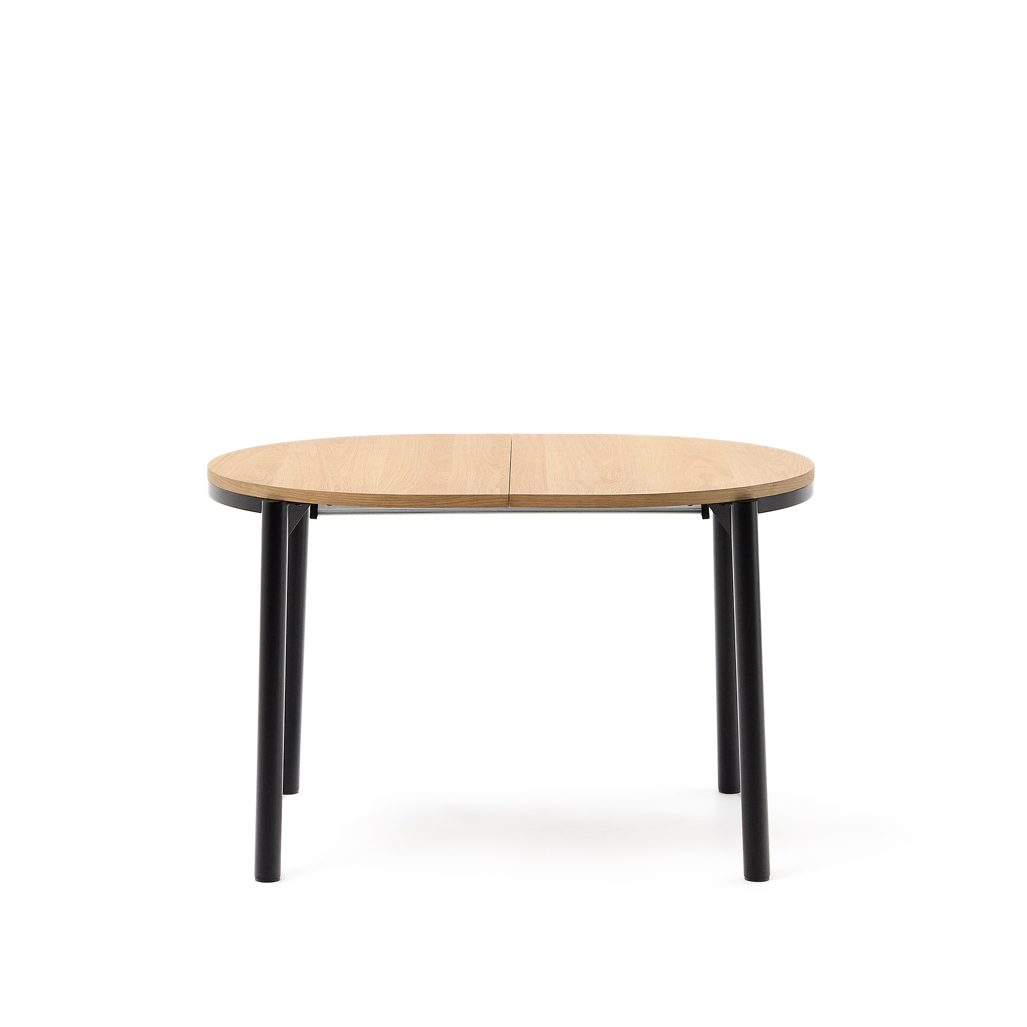 Sort Montuiri Tillægsplader Natur Egefinr Stål Ø120200 Kave Home Spisebord - 8433840896984