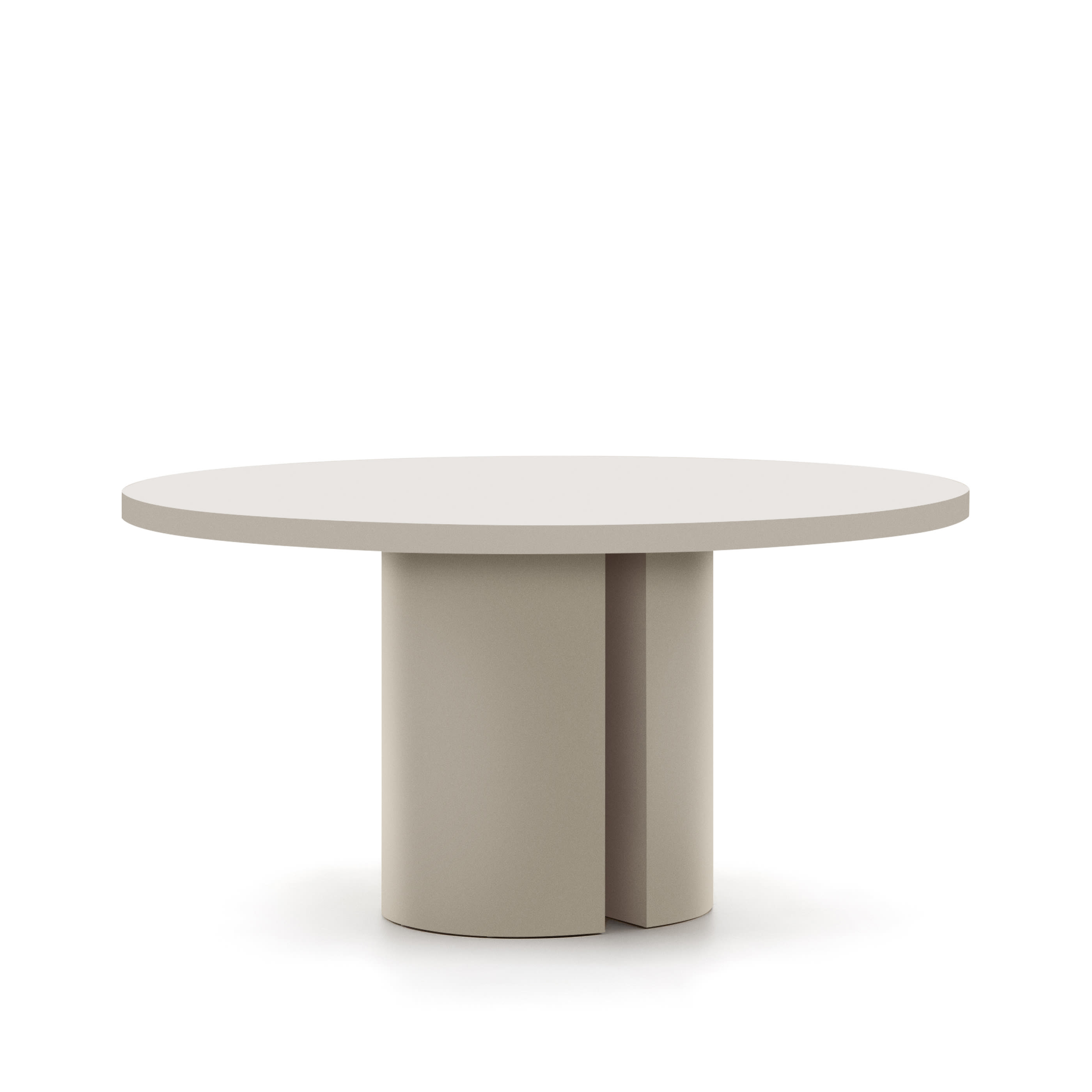 Hvid Nealy Rund Beige Mdf Ø150 Kave Home Spisebord - 8433840972794
