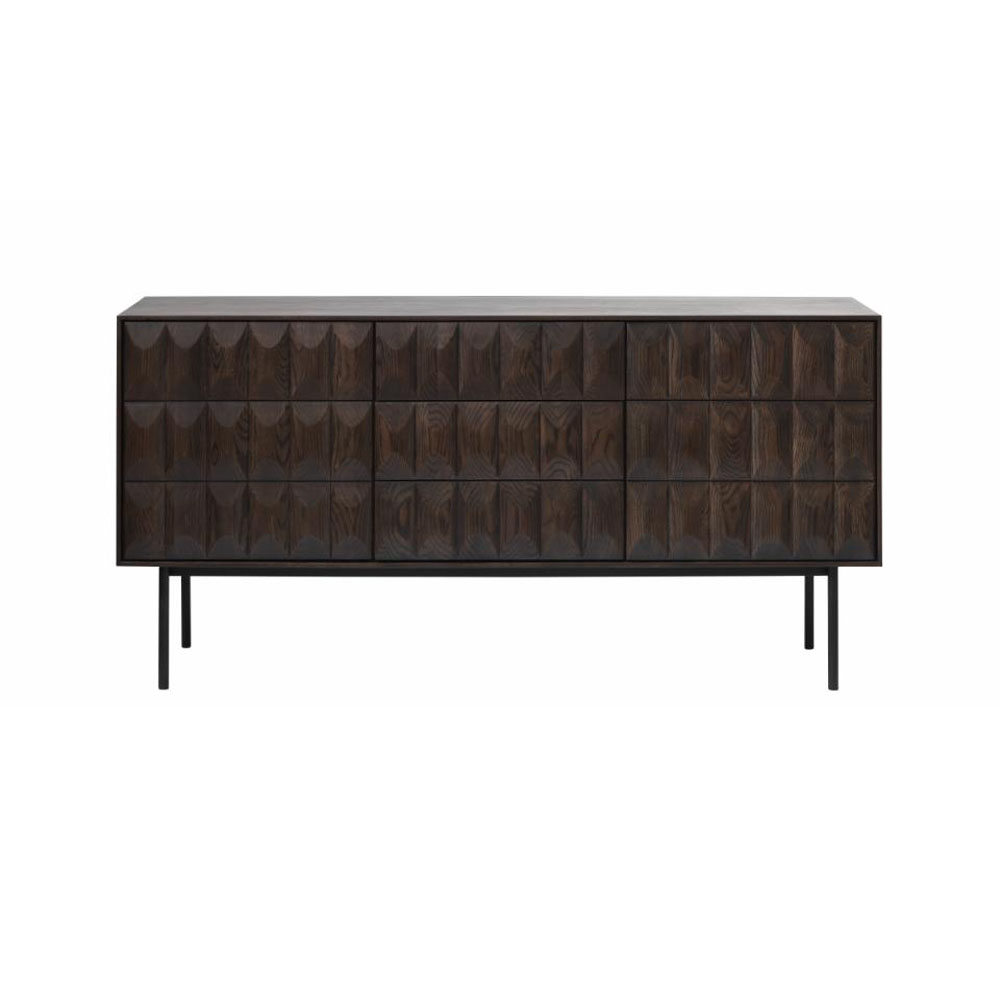 Sort Lustrous Låger Hylder Skuffer Espresso Metal Skænk - 5704745183701