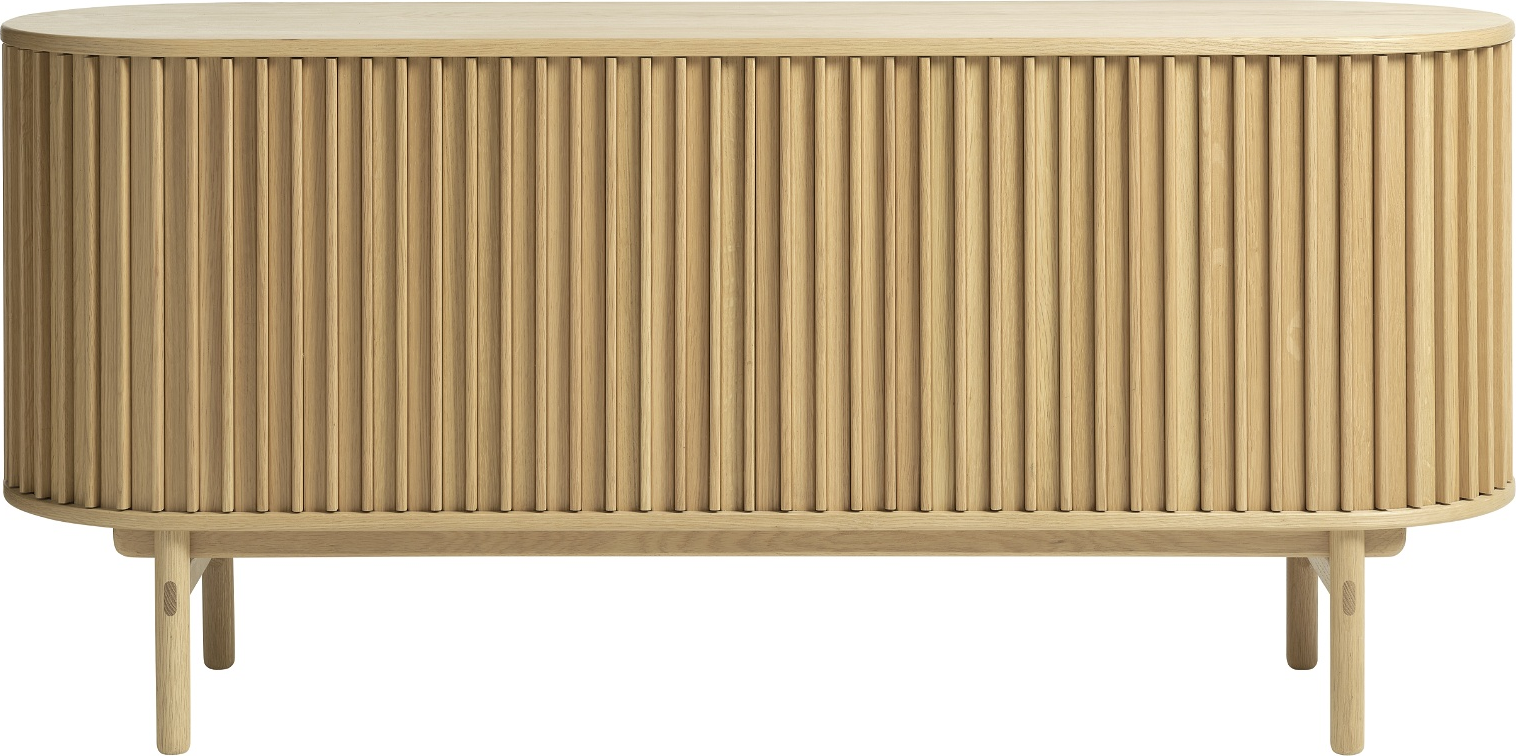 Natur Carno Egetræ Oval Med Soft Close Opbevaring Nordique Design Skænk - 5704745110998
