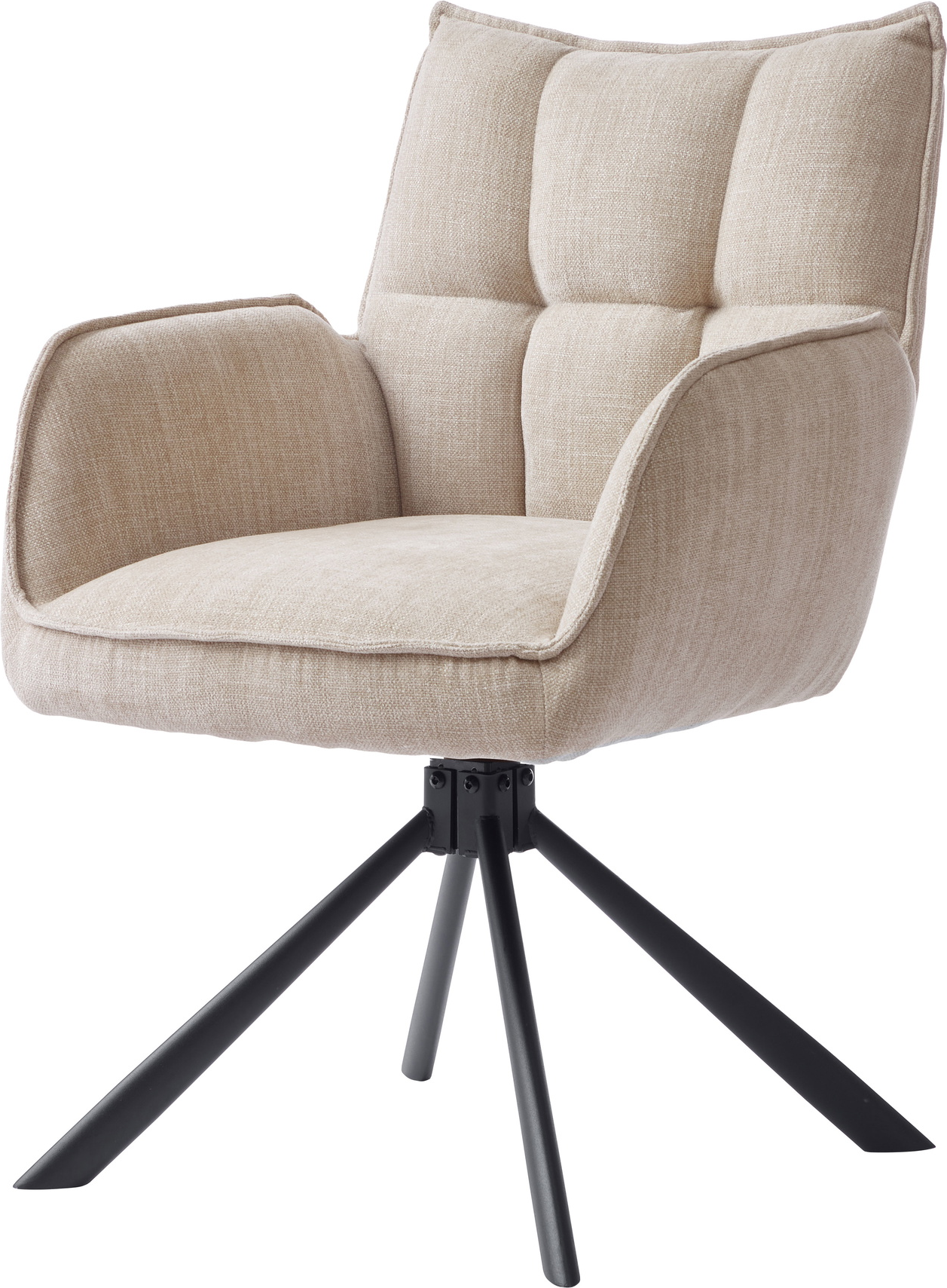 Beige Spisebordsstol Med Armlæn Select Variant Moon Chenille Med 360 Drejesokkel Nordique Design Spisestol - 5704745161785