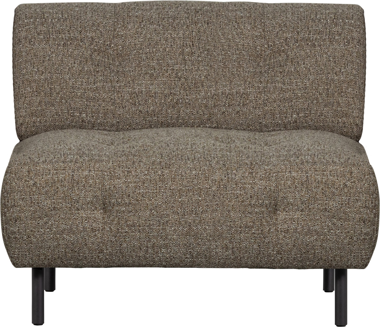 Mørkebrun Lloyd Groft Vævet Polyester Armlænsfri 90x90x75 Woood Lænestol - 8714713184217