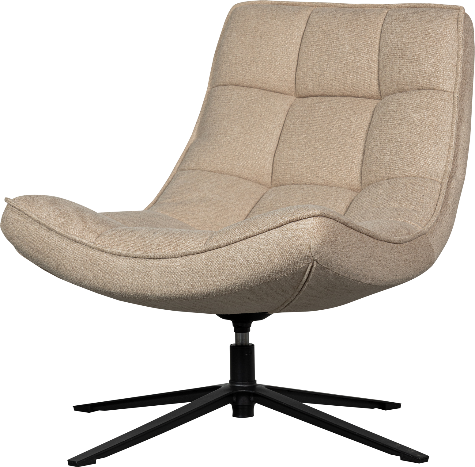 Natur Collection Maudi Polyester Drejestol Med Swivel Base Woood Lænestol - 8714713200443