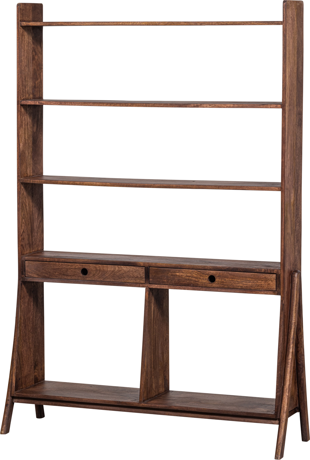 Valnød Collection Sivian åben Display Mangotræ Finish Med Skuffer 175 120 Woood Reol - 8714713198351