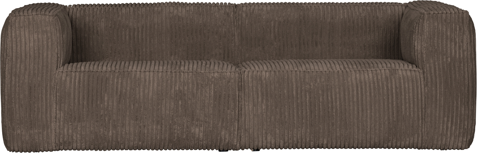 Brun Personers Exclusive Bean Ribbet Polyester Fsc Træ Stel 246x96x73 Woood Sofa - 8714713139484