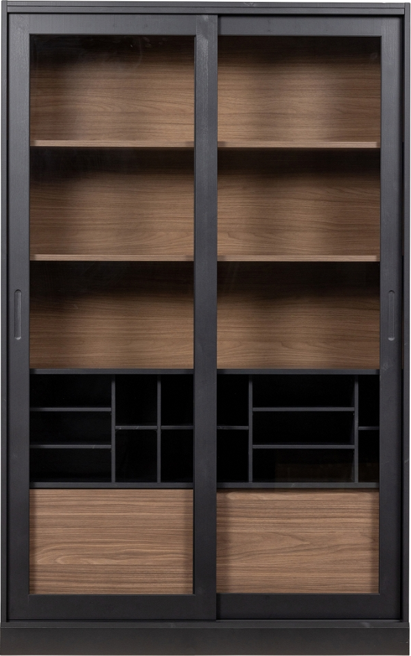 Sort/Natur Exclusive James Fsc Certificeret Fyrretræ Glasvitrine Sort Natur 200x125x47 Woood Vitrineskab - 8714713082803