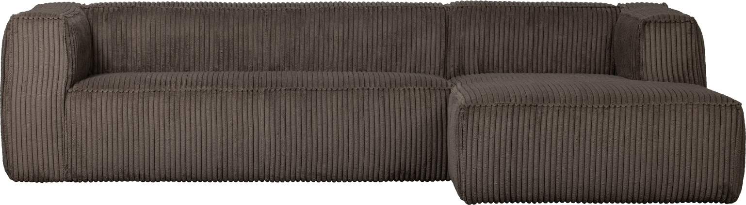 Brun Hjørne Højrevendt Exclusive Bean Ribfløjl 100 Polyester Mørke Woood Sofa - 8714713139163