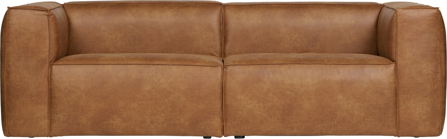 Lysebrun Personers Bean T Læderlook B246 D96 H73 Woood Sofa - 8714713084371