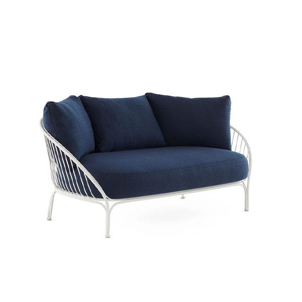 Hvid Hiray Med Hynder T Stel Med Blå Hynder Kartell Sofa