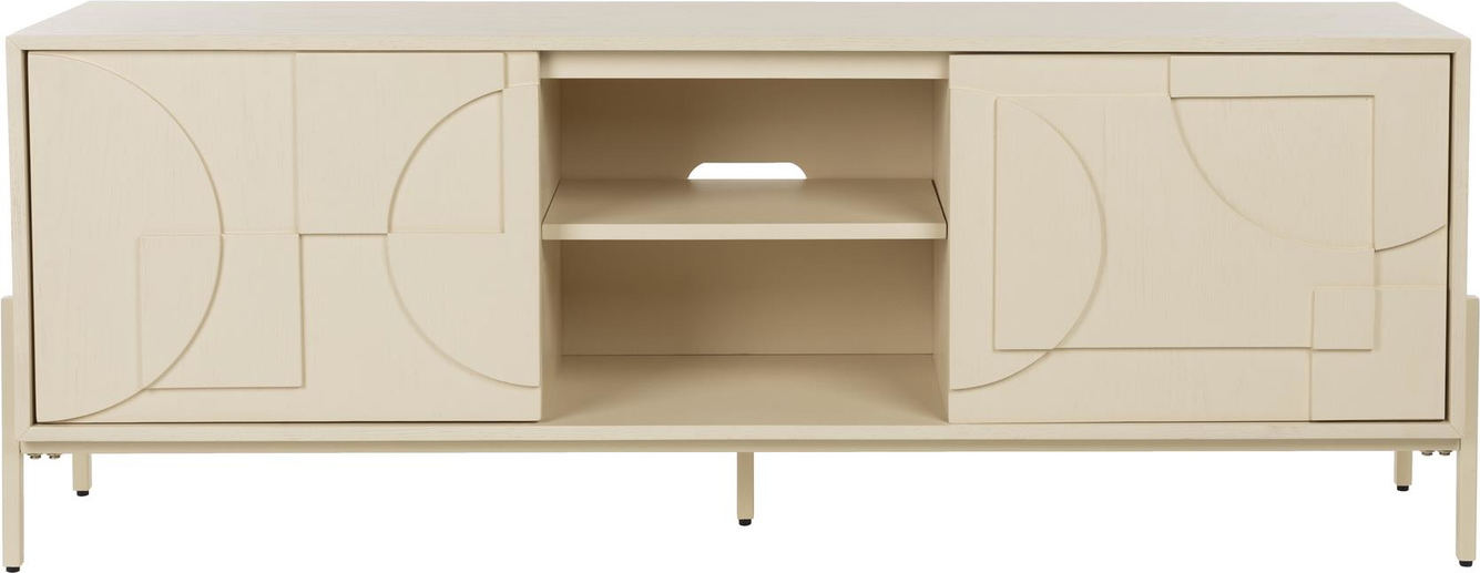 Lysgrå Faces Mdf Massivt Egetræ 160 Zuiver Skænk - 8718548100954