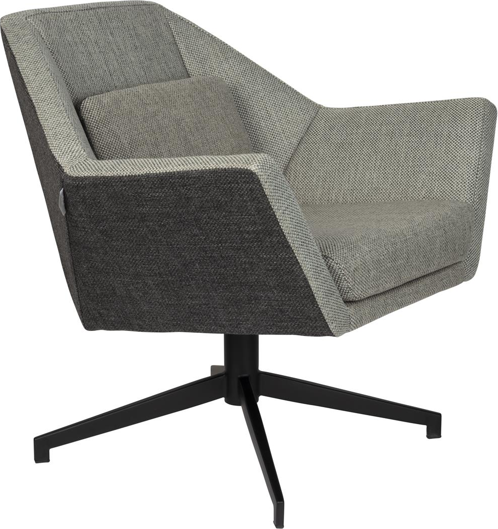 Mørkegrå Loungestol Uncle Jesse Polyester Med Skum & Stålbase 7676 Zuiver Lænestol - 8718548043749